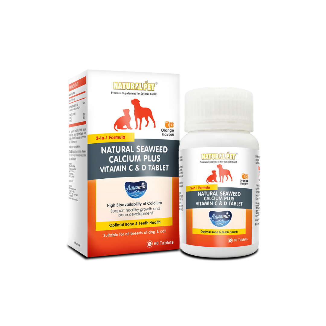 Natural Pet Natural Seaweed Calcium Plus Vitamin C & D Tablet